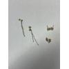 Image 1 : 3 Sets of Stunning 14K Earrings - Pink and Clear Earrings - Drop Earrings - and Studs - Total Weight