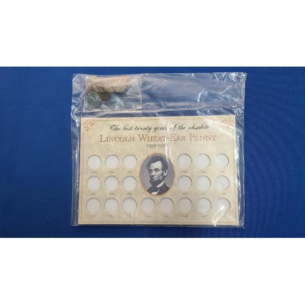 SEALED 1939-1958 "The Last 20 Years Of The Obsolete Lincoln Wheat-Ear Penny" Collection With Display