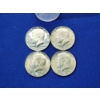 Image 2 : x4 Assorted Years Kennedy Half Dollars 40% Silver FV $2.00 and Coin Tube