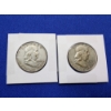 Image 1 : 2 Franklin Silver Half Dollars - Years: 1951 and 1957