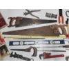 Image 12 : Assorted Tools Including Saws, Levels, Tin Snips, Pipe Wrenches, & More - See Photos!