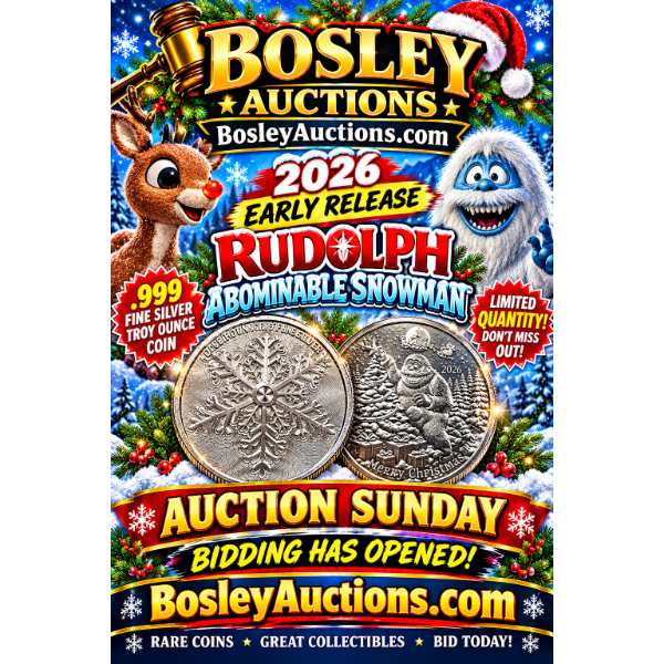 2026 The Abominable Snowman Christmas EARLY RELEASE .999 Fine Silver Troy Oz Round - Mint Condition