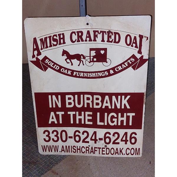 Vintage OHIO AMISH - 18" x 24" Painted Metal Sign