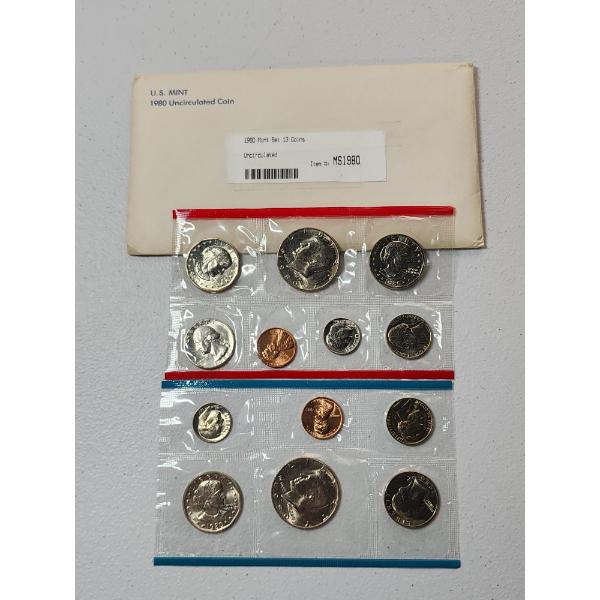 U.S. Mint 1980 Uncirculated Coin Set in Original Packaging