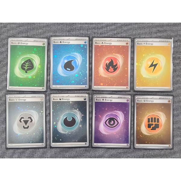 Lot of 8 Holo Energy Pokemon Trading Cards Near Mint With Swirls! 