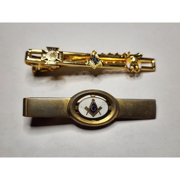 Two Freemason/Masonic & Shriners Tie Clips 