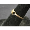 Image 2 : 10K Gold Heart Ring With Small Diamond Stone - Size 5 - Weighs 1 Gram