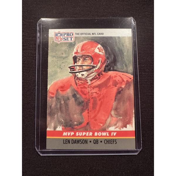 1990 Len Dawson Kansas City Chiefs Pro Set Football Card - High Grade Card