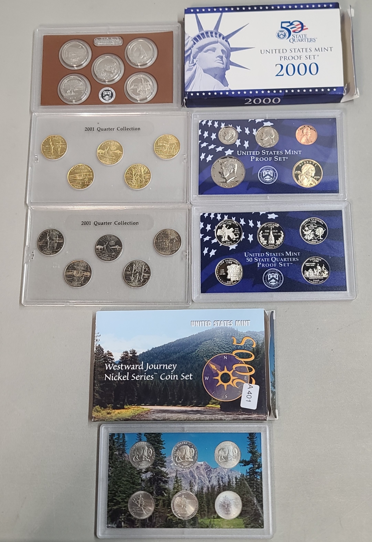 Collection Of (5) Assorted Coin Sets Including U.S Mint Westward ...