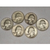 Image 1 : 6 Count 90% Silver Washington Quarters - AFV $1.50 Total ~