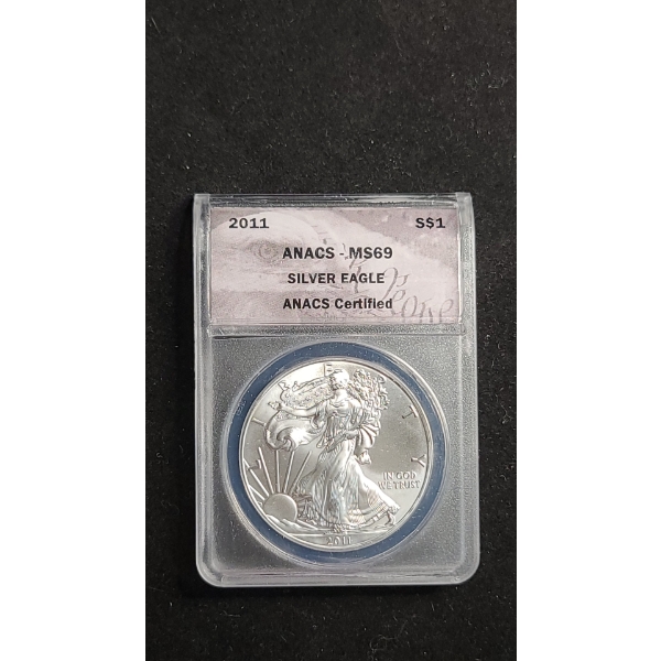 ANACS 2011 MS69 1 oz 999 Fine Silver American Eagle