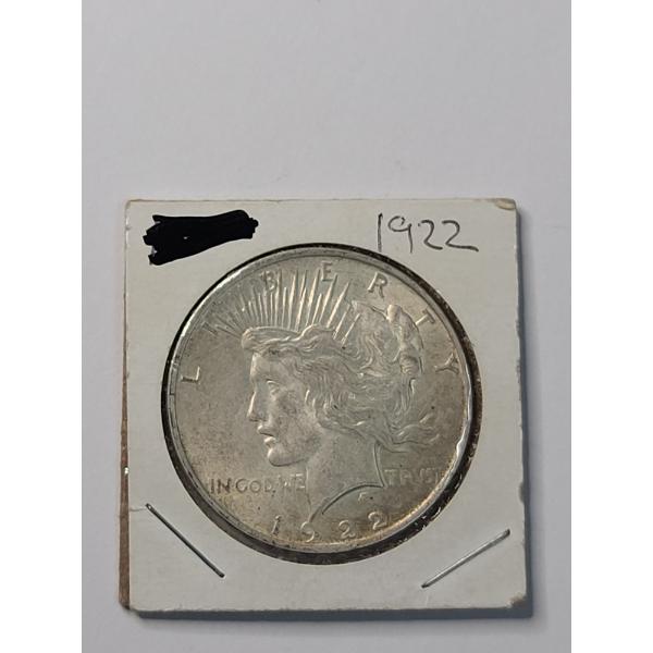 United States 1922 90% Silver Peace Dollar