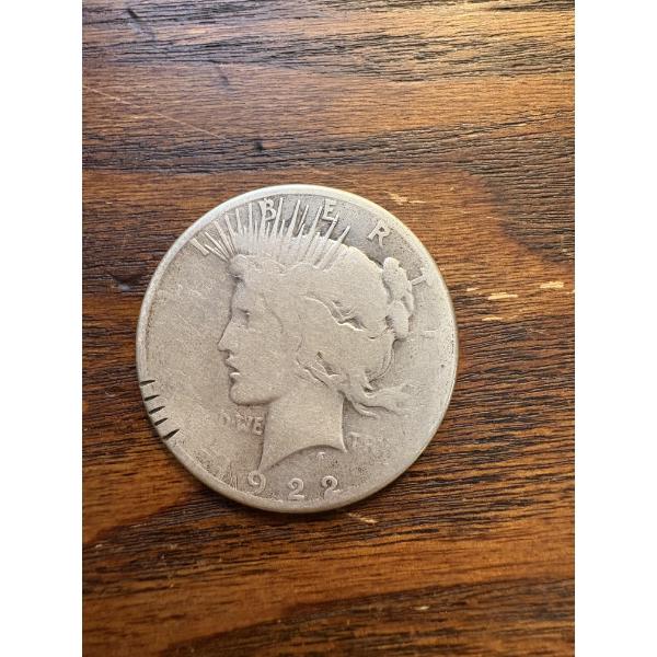 1922-S Silver Peace Dollar - 90% Silver - FV $1.00 - Mintage 17,475,000