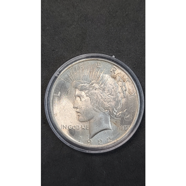 United States 1922 90% Silver Peace Dollar In Coin Capsule