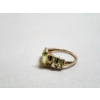 Image 4 : 14K Gold Peridot Cluster Ring - Size 8 - Total Weight 2.8g