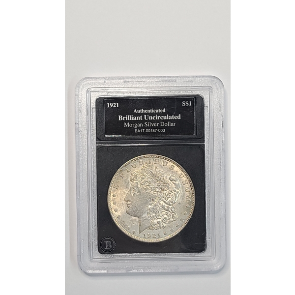 United States 1921 Brilliant Uncirculated Morgan 90% Silver Dollar