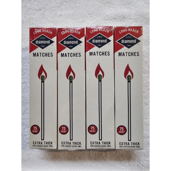 Diamond Brand Long-Reach Matches - 75 per Box x 4 Boxes = 300 Matches!!!