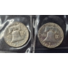 Image 2 : 2 Pcs 90% Silver Silver Halves - Franklin - See Pictures