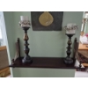 Image 1 : PICKUP IN NORTHFIELD - Wood Wall Rack With Pair Of Candlesticks  Rack Is 30 x 19