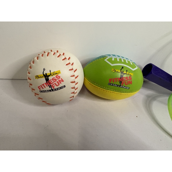 Michael Jordan Squishy Baseball & Football & Jump Rope - Michael Jordan Fitness Fun Challenge 