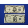 Image 1 : x2 United States Blue Seal $5 Silver Certificates: Series 1934 D & 1953 - FV: $10.00