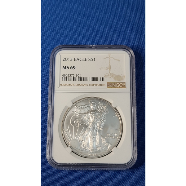 2013 NGC MS 69 1 oz .999 Fine Silver American Eagle