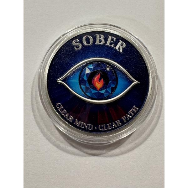 SOBER Challenge Coin In Protective Holder - Mint Condition - Limited Edition
