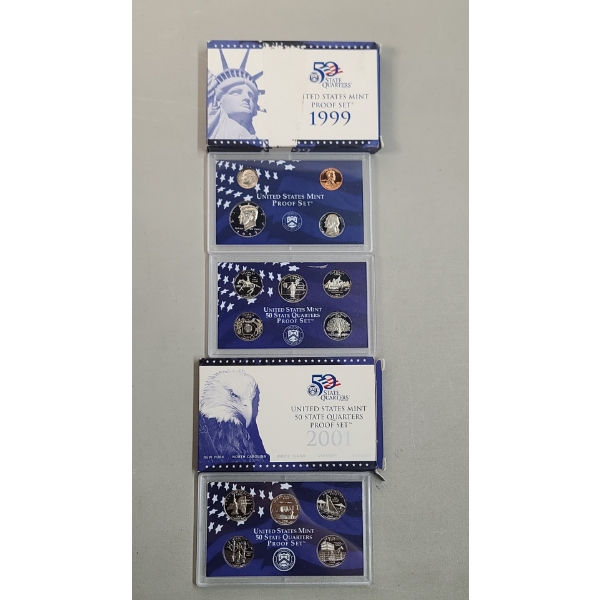1999 United States Mint Proof Coin Set & 2001 United States 50 State Quarters Proof Coin Set 