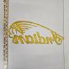 Image 3 : Indian Motorcycle Script Headdress Laser Cut Yellow Stainless Steel Metal Wall Art Sign, 20"x8"