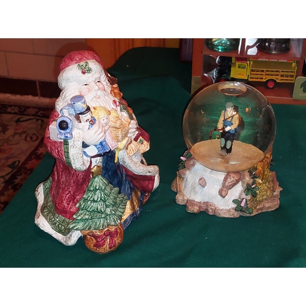 2 Pc Group Santa & Snow Globe Christmas Theme - As Shown