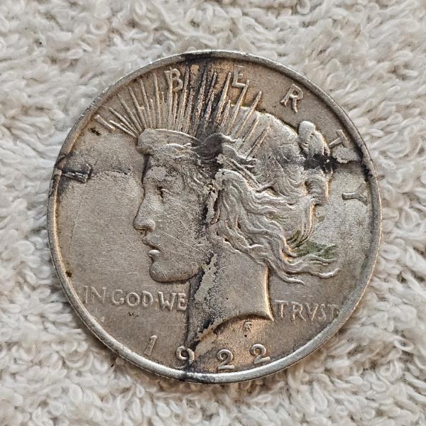 90% Silver 1922 United States Peace Silver Dollar AFV $1.00