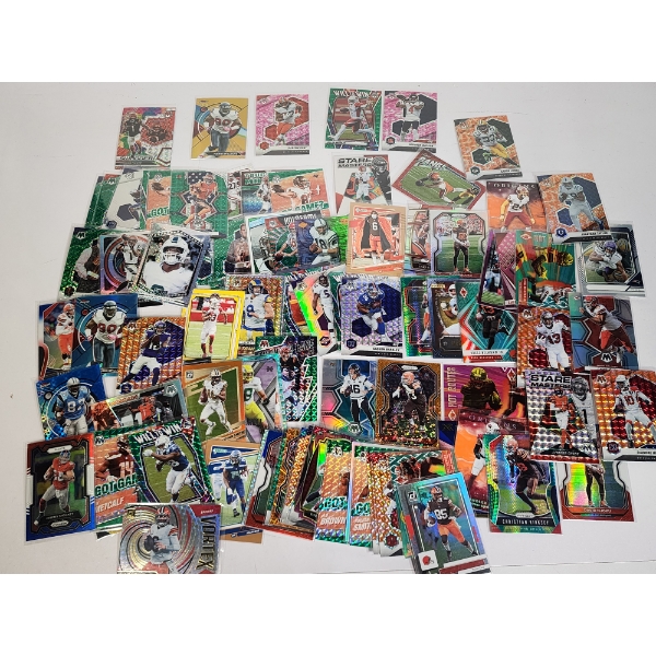 Large Lot (80+) Football Trading Cards Including Panini Mosaic, Topps, Refractors, Rookies, & More!