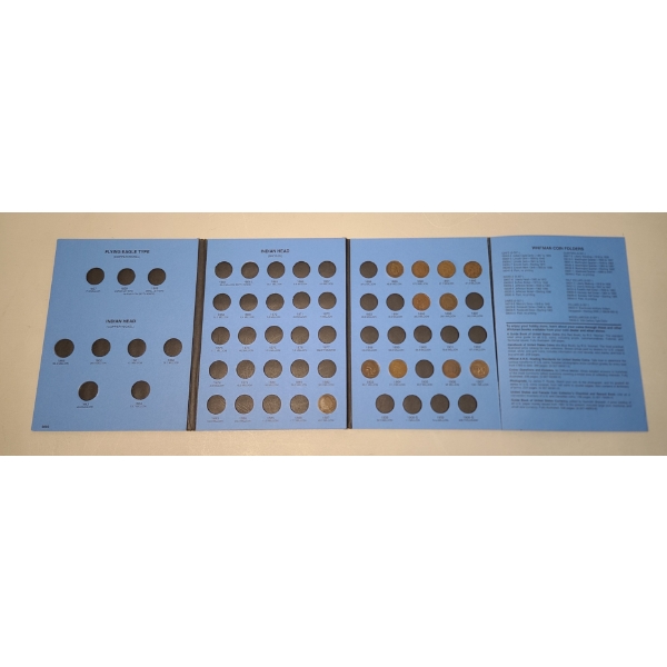 Assorted Years United States Indian Head Cents In Coin Collection Book - Face Value: $0.11