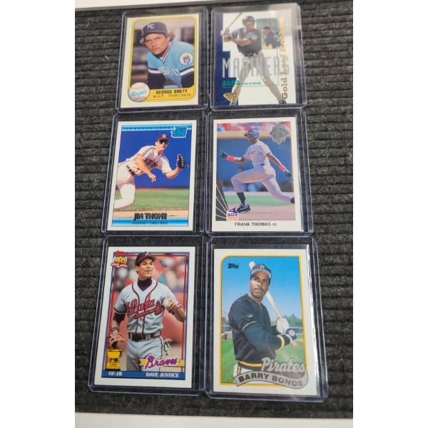 (6) Assorted Year/Card Type Baseball Cards Featuring Barry Bonds, Alex Rodriguez & More