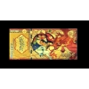 Image 1 : Pure 24k .999 Gold Foil POKEMON "CHARIZARD" Note - Mint - NEW SERIES - Processed in Pure GOLD
