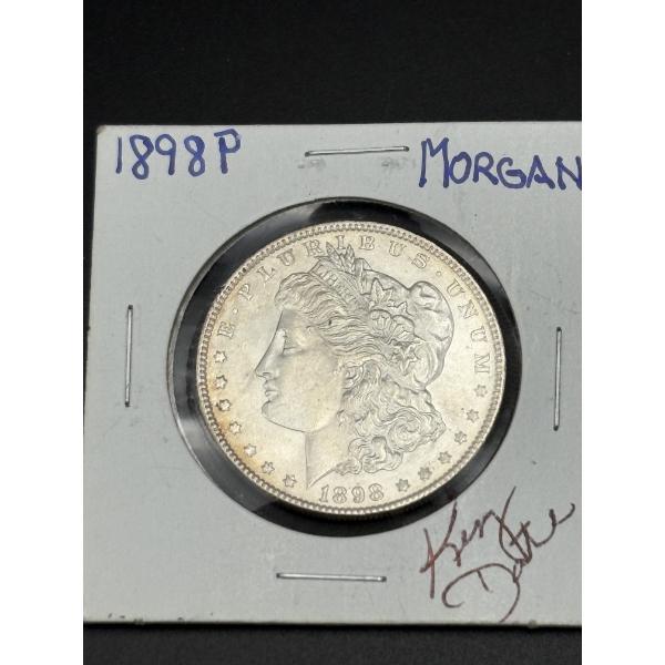 1898-P Morgan Silver Dollar - Mintage 5,884,000 - 90% Silver