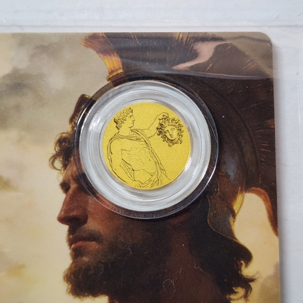 2026 $12 Liberia "Perseus" Gold Coin Card - 1/1000 oz .9999 Fine Gold