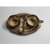 Image 2 : Vintage Silver-Plated Sugar and Creamer Set, Spoon, & Tray Total Weight: 387.1g