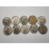Image 1 : x10 Assorted Years 40% Silver Kennedy Half Dollars FV: $5.00