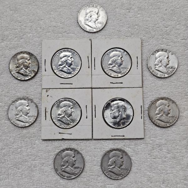 Collection of Several 90% Silver United States Franklin Half Dollars FV: $5.50