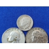 Image 2 : Three U.S. 90% Silver Coins: 1961 & 1962 Washington Quarters, 1960 Roosevelt Dime 