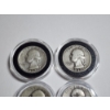 Image 2 : (4) Silver Washington Quarters in Capsules: (3) 1937 & 1940 Face Value: $1.00