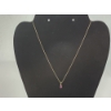 Image 1 : 14K Gold Necklace with Pink Stone Pendant - 20in - TW: 1.3g
