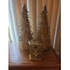 Image 3 : Brass Table Clock, Pair Of Beautiful Glittering 23"x8" Table Or Mantle Trees 
