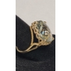 Image 4 : 14K Gold Checkerboard-Cut Green Amethyst Pendant, Dangle Earrings & Ring- Size 7-Total Weight: 15.6g