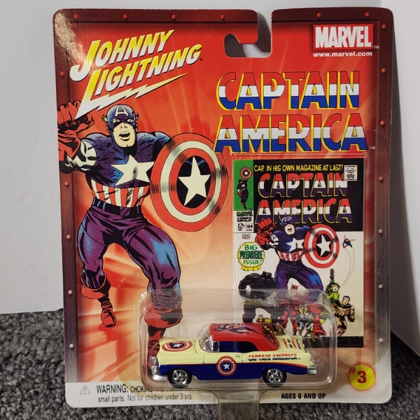 Johnny Lightning Captain America Diecast Toy Car #3 ~ NEW IN BOX!