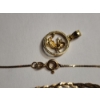 Image 6 : 14K Gold: Flat Chain Necklace, Beaded Chain Necklace, Cherub Pendant TW: 3.9g