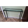 Image 1 : PICKUP IN NORTHFIELD - Small Metal & Glass Top Console Table 36 x 10 x 30 Tall (Thick Glass Top)