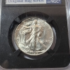Image 2 : NGC MS63 U.S. 1946 90% Silver Walking Liberty Half Dollar w/ Original Bag Fragment 