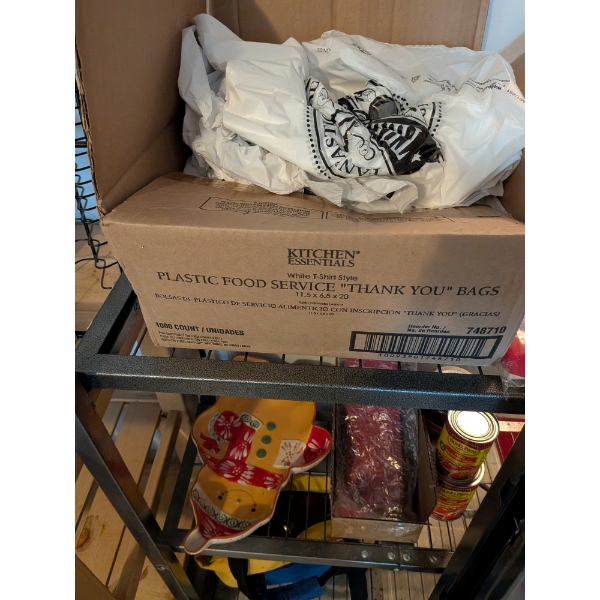 Metal Storage Rack With Contents